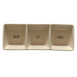 RAE DUNN Artisan Collection Ceramic Sushi Tray Wasabi Soy Ginger Party Dish New